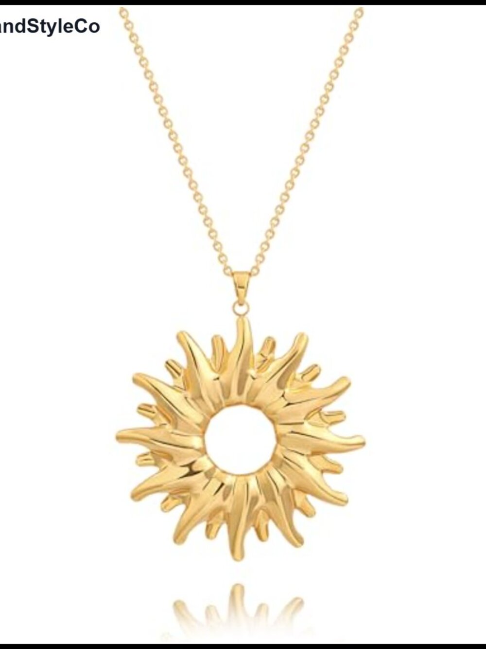 18K Gold Plated Pendant Long Chain Necklace Fashion Jewelry Women